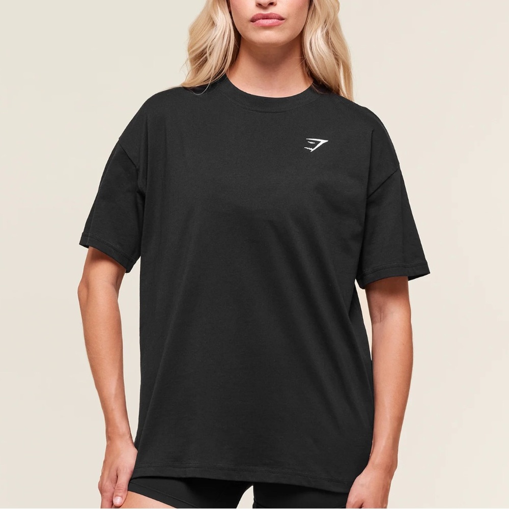 Gymshark Black Crew-Neck Logo Tee